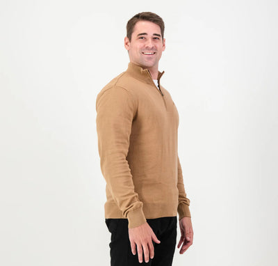 Springboks Quarter Zip Knit-Toffee