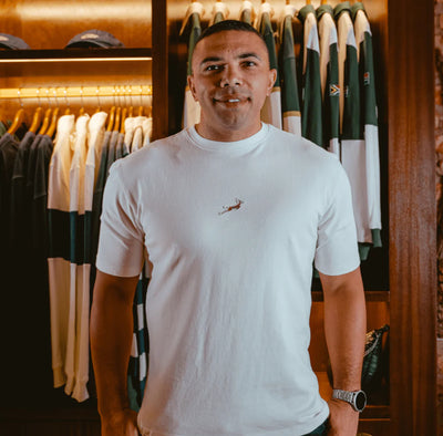 Springboks Pop Badge Boxy Crew Tee-White