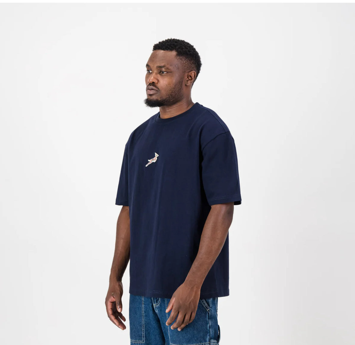 Springboks Small Logo Boxy Tee V2-Navy