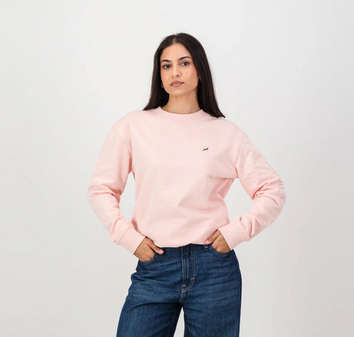 Springboks Metal Rivet Crew Sweat-Rose Quartz