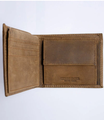 Springboks Double Stitch Fold Over Wallet-Tan