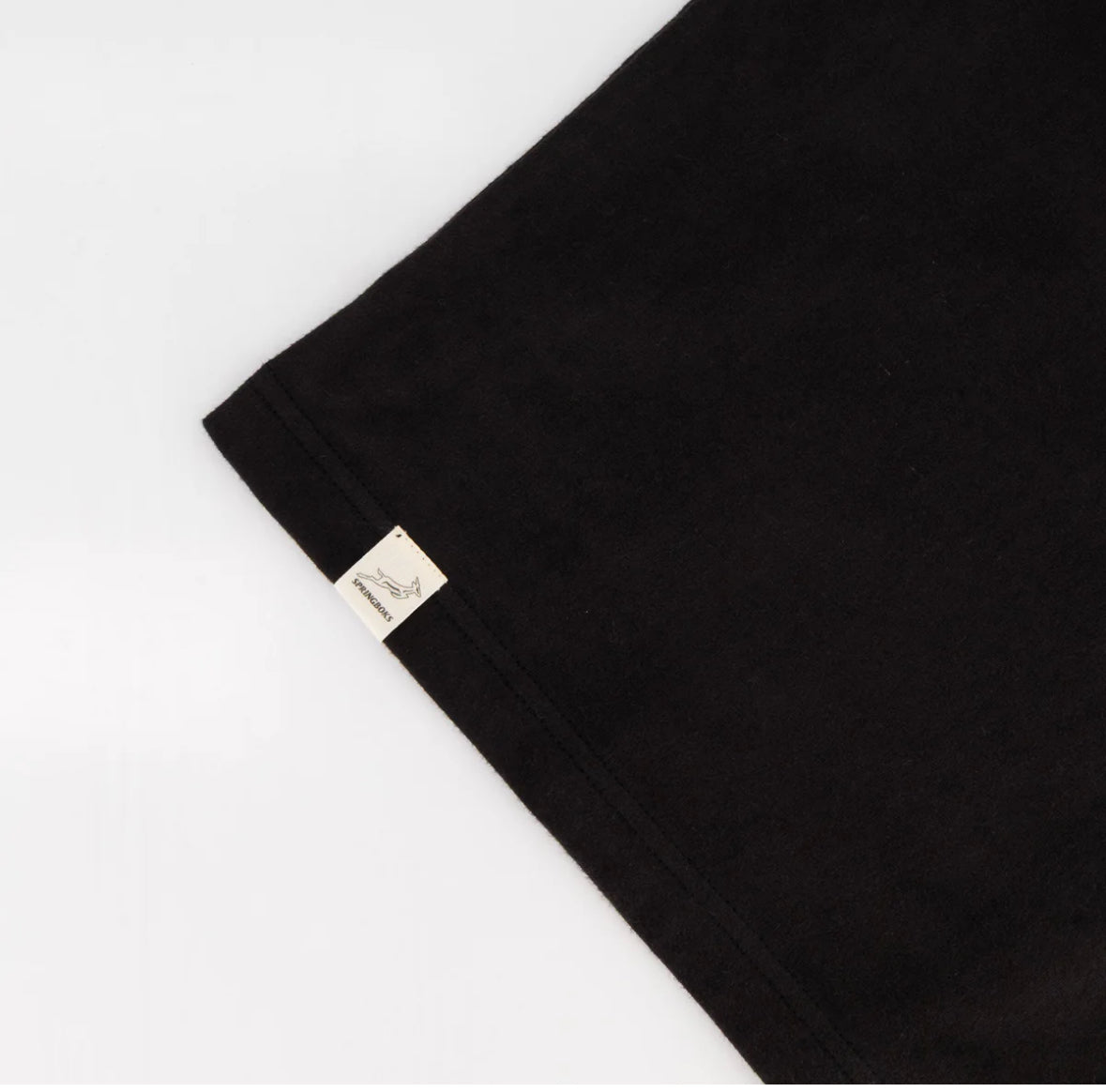Springboks Outline EMB Regular Crew Tee-Black