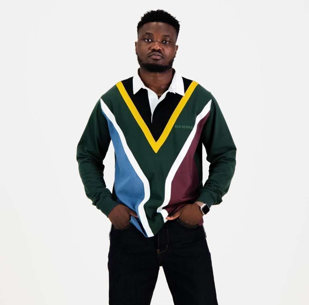 SA Supporters Flag LS Rugby Jersey-OS Green