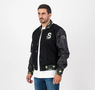 Stillknocks And Still Legends Bomber Jacket-Black