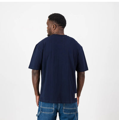 Springboks Small Logo Boxy Tee V2-Navy