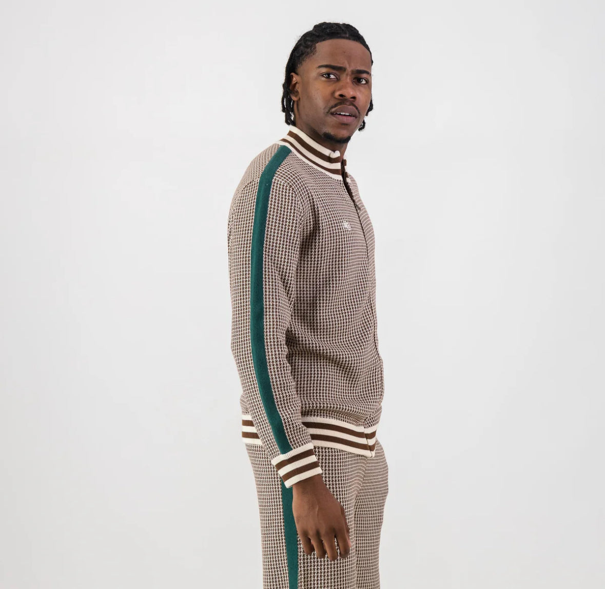 Doctor Khumalo Zip Through Knit Jersey-Ivory