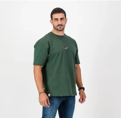 Springboks Nat Badge Boxy Crew Tee-OS Green
