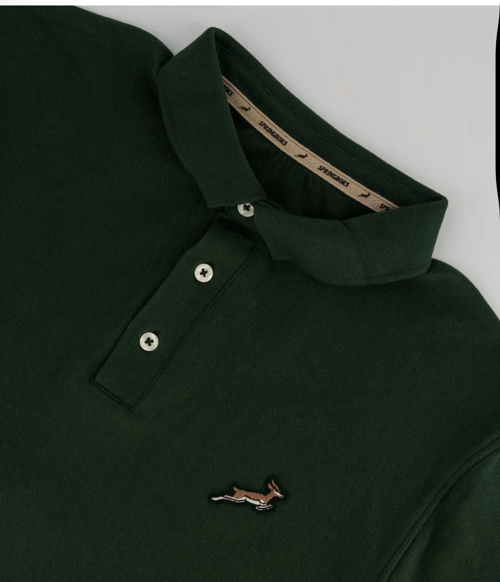 Springboks LC SML Badge SS Polo - OS Green