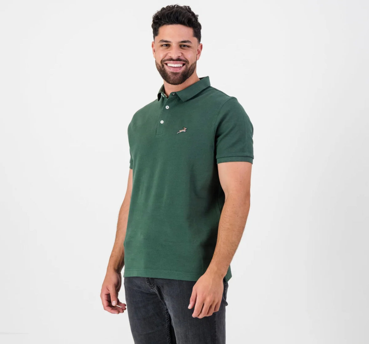 Springboks LC SML Badge SS Polo - OS Green
