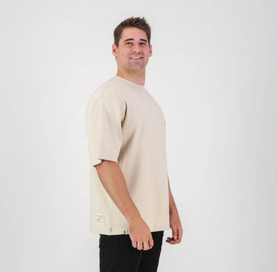 Stillknocks Small Logo Boxy Crew Tee- Ivory