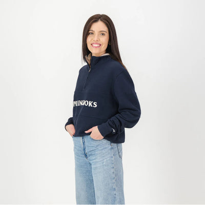Springboks Word Quarter Zip Sweat-Navy
