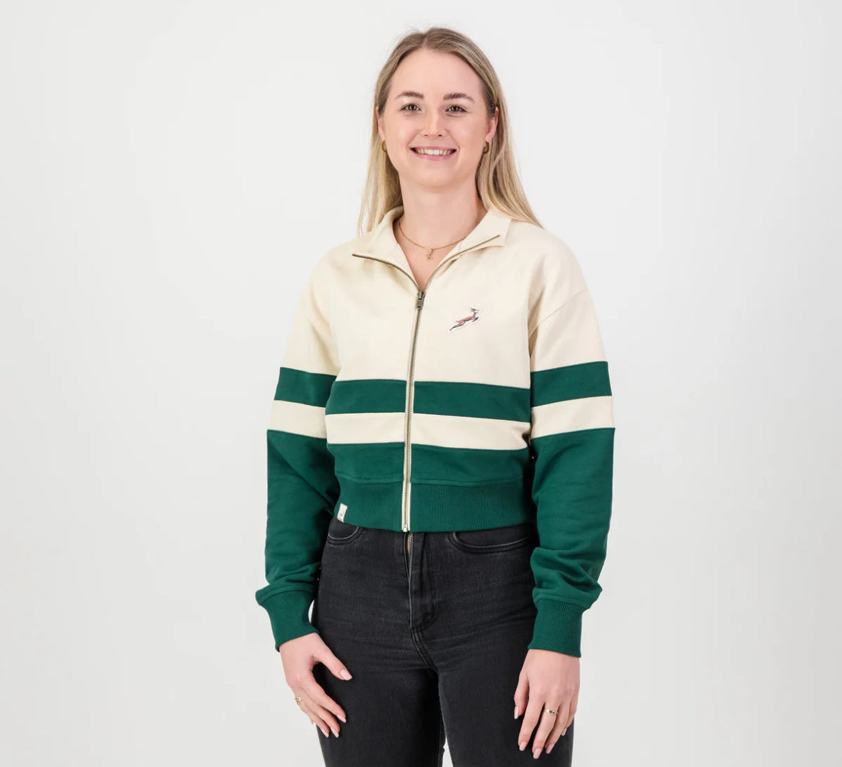 Springboks CB Zip Through Sweat-OS Green