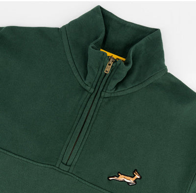 Springboks Twill SLV Quarter Zip Sweat-OS Green (UNISEX)