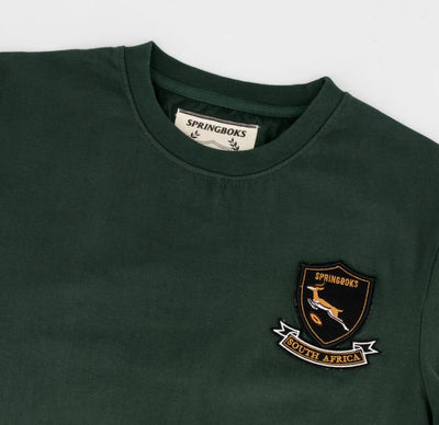 Springboks Shield Badge Regular Crew Tee-OS Green