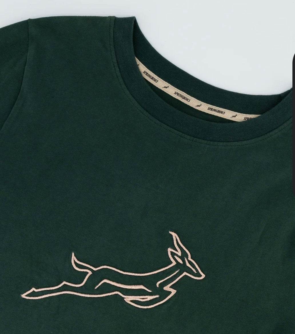 Springboks Stadium Bok Regular Crew Tee-Navy