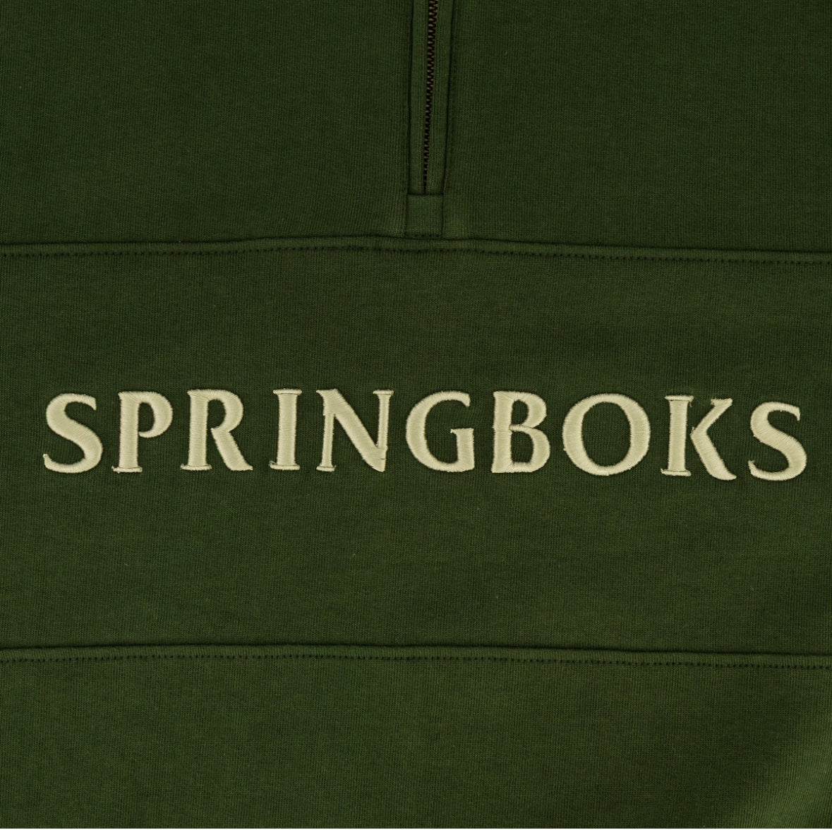 Springboks Word Quarter Zip Sweat-Military Olive