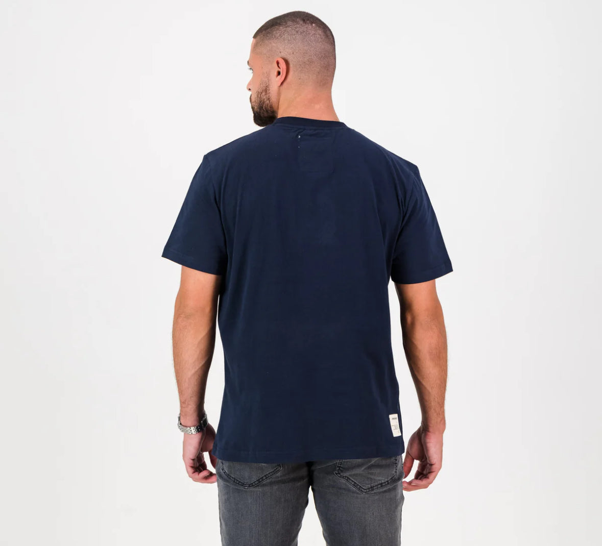Springboks Stadium Bok Regular Crew Tee-Navy