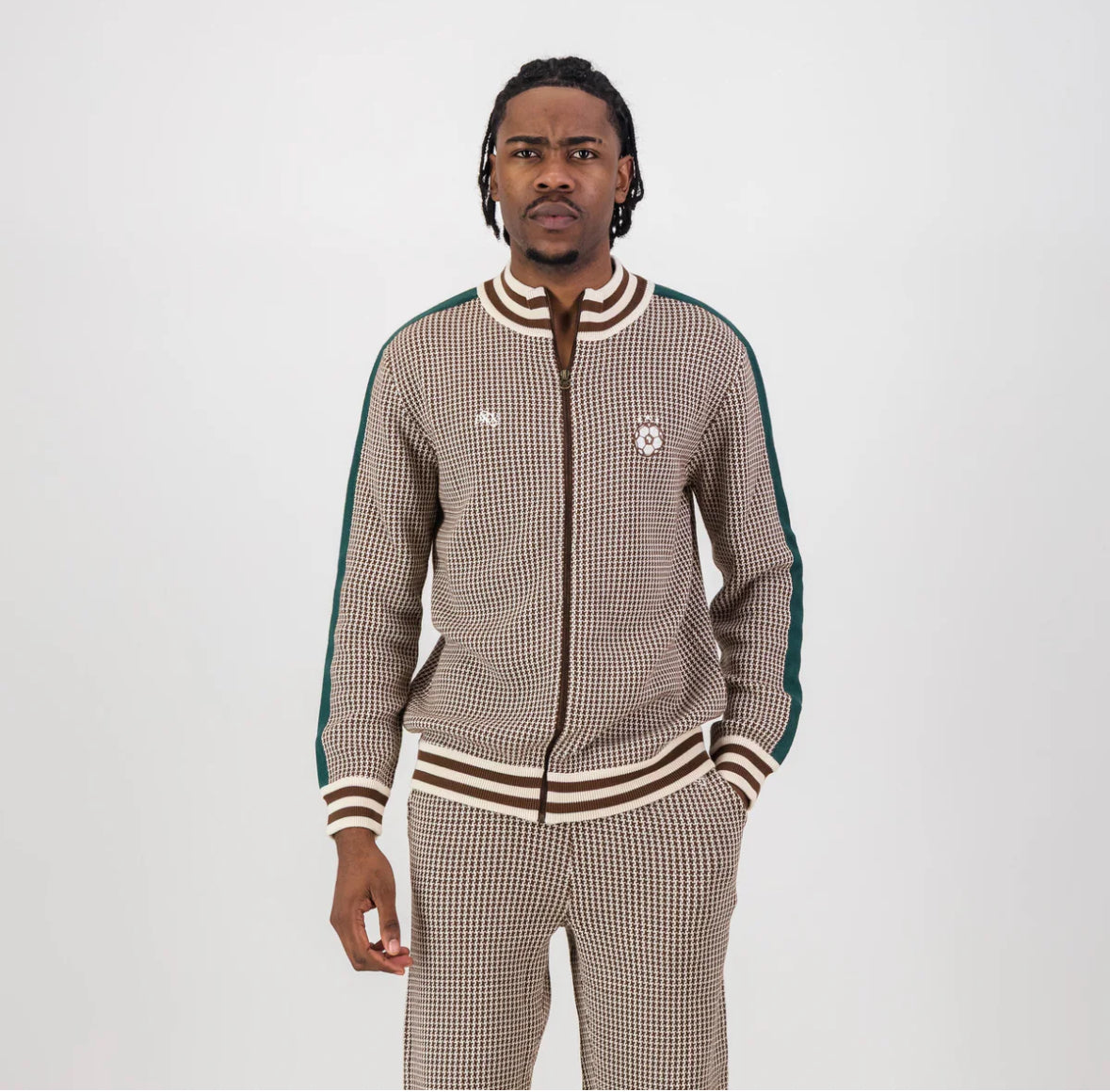 Doctor Khumalo Zip Through Knit Jersey-Ivory