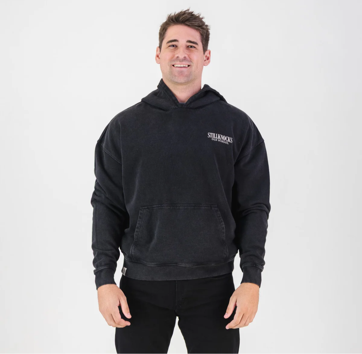 Stillknocks Acid Wash Hoodie Sweat- Black